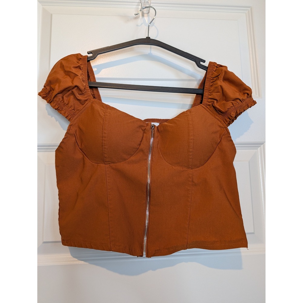 Madden NYC Zip Front Corset Top